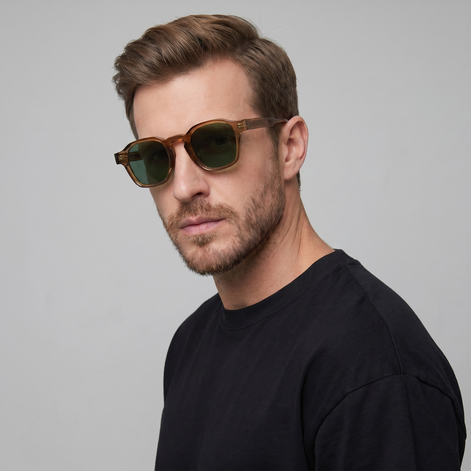 Herren Vintage Quadratische Sonnenbrillen Mit Dunklen Gläsern