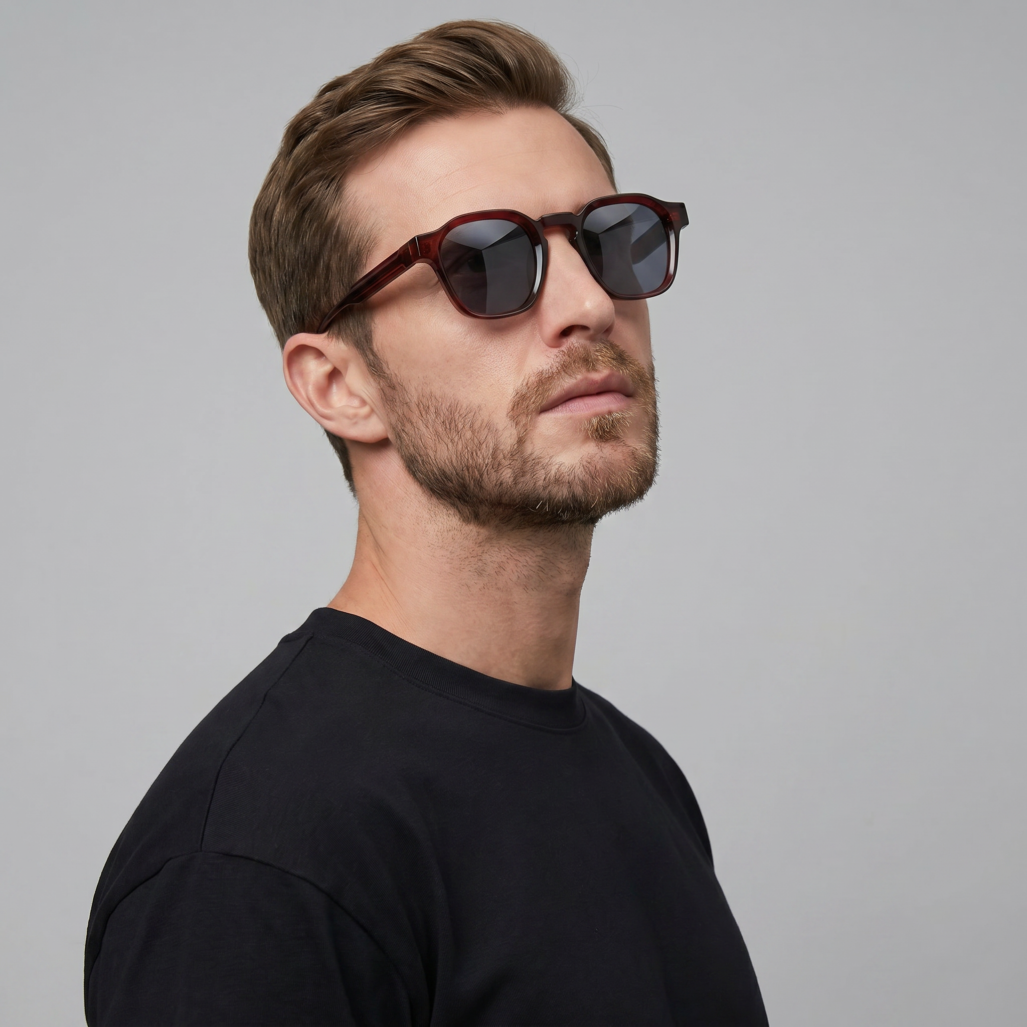Herren Vintage Quadratische Sonnenbrillen Mit Dunklen Gläsern