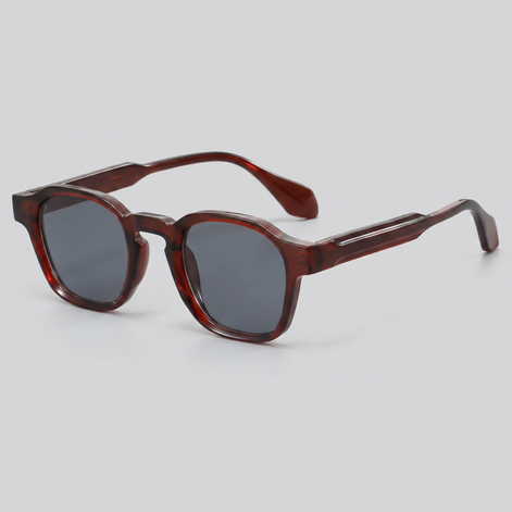 Herren Vintage Quadratische Sonnenbrillen Mit Dunklen Gläsern