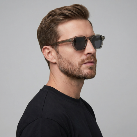 Herren Vintage Quadratische Sonnenbrillen Mit Dunklen Gläsern