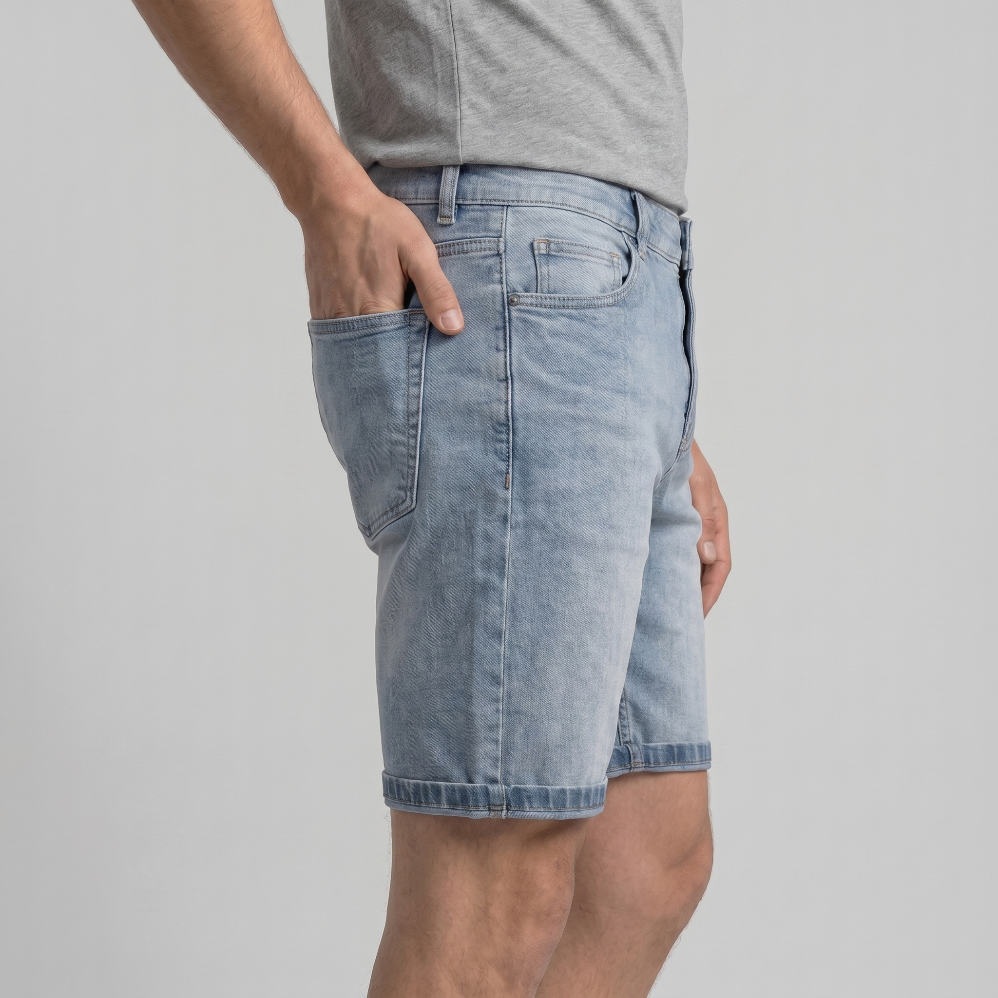 Herren Vintage Wasch Kurze Jeans