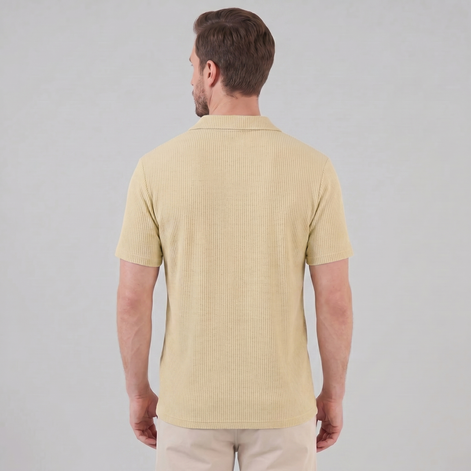 Herren Polohemd Mit Waffelstrick