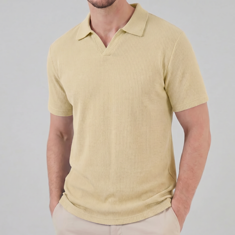Herren Polohemd Mit Waffelstrick