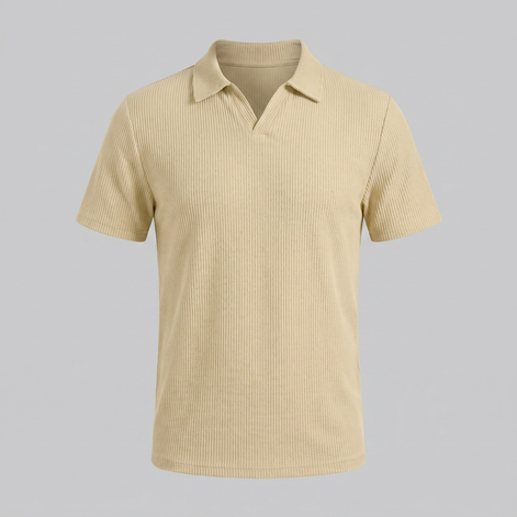 Herren Polohemd Mit Waffelstrick