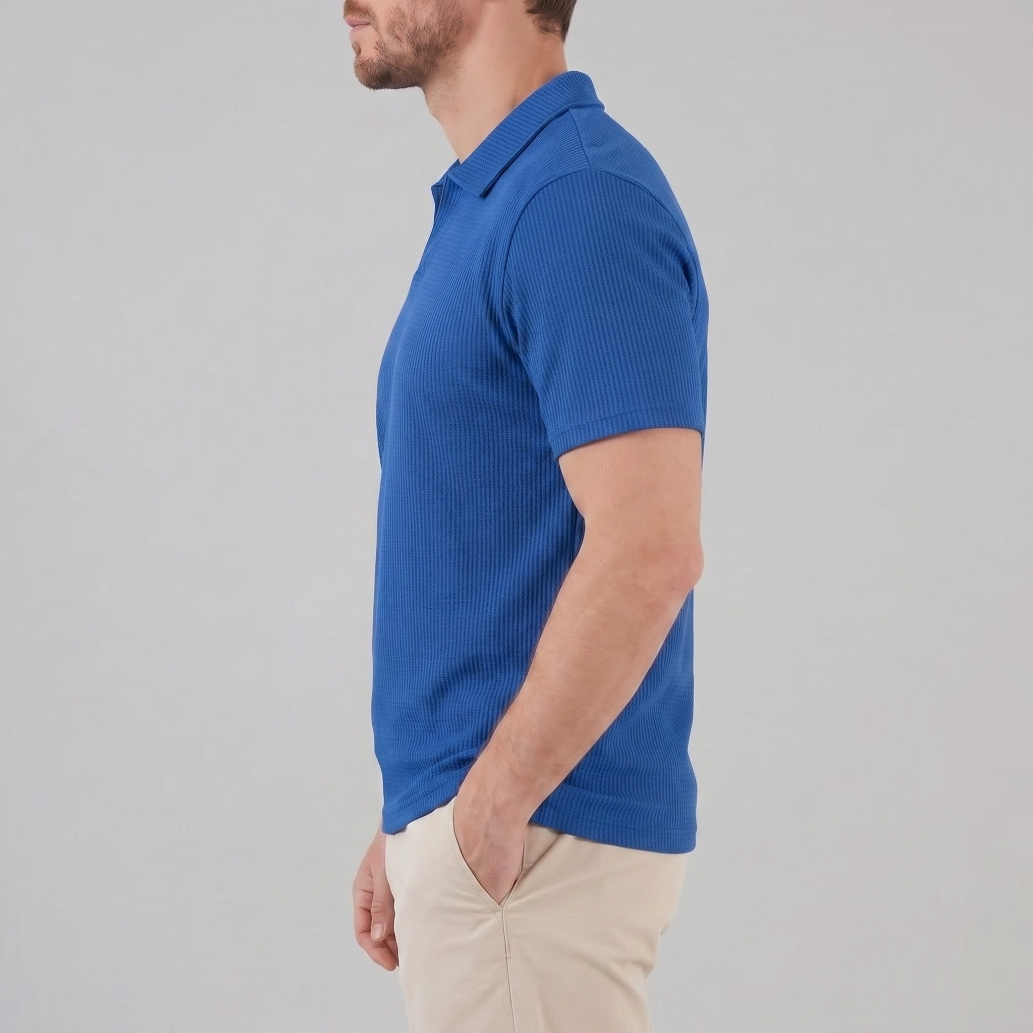 Herren Polohemd Mit Waffelstrick