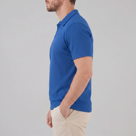 Herren Polohemd Mit Waffelstrick
