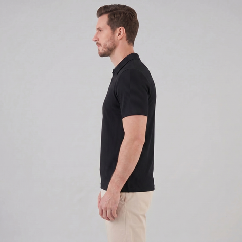 Herren Polohemd Mit Waffelstrick