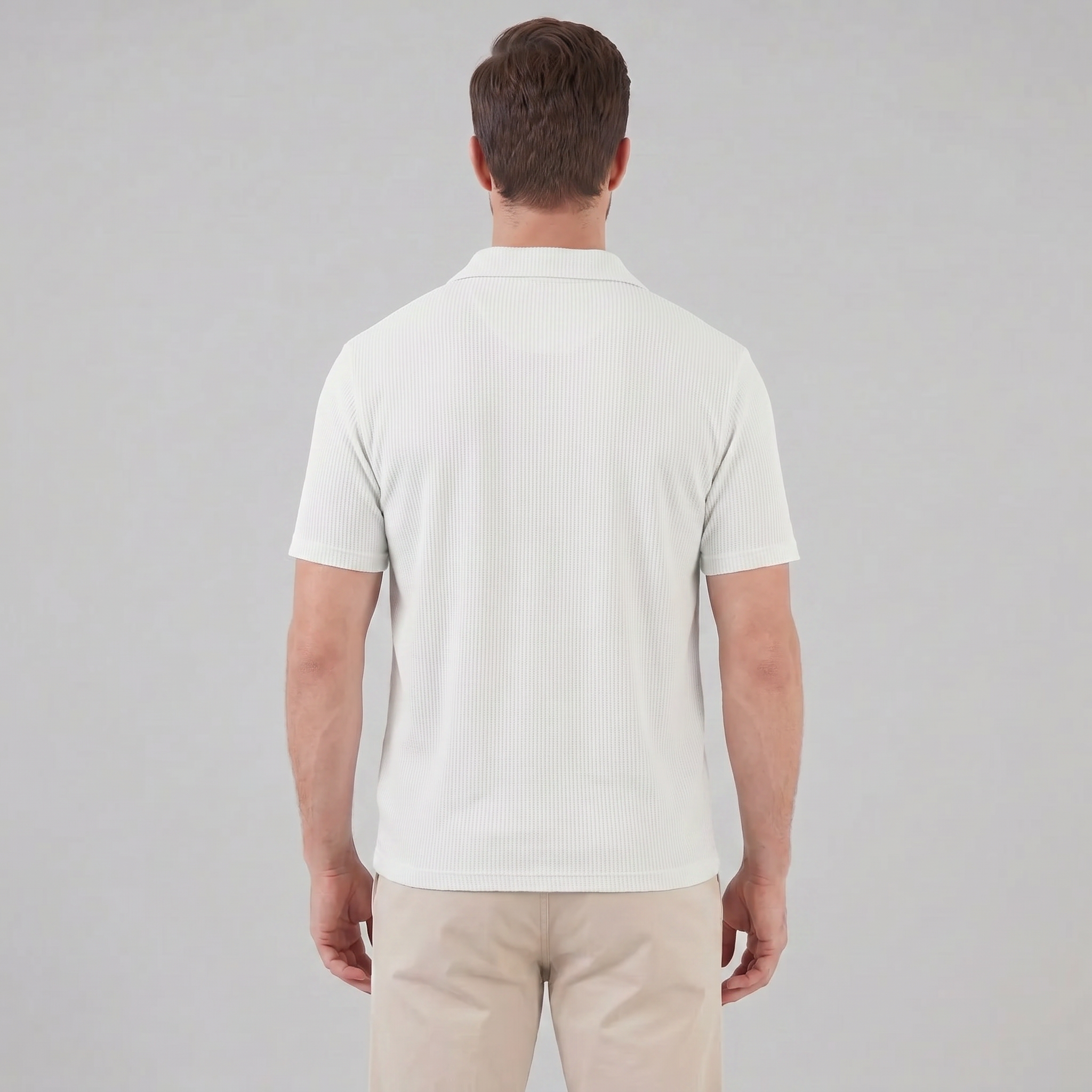 Herren Polohemd Mit Waffelstrick