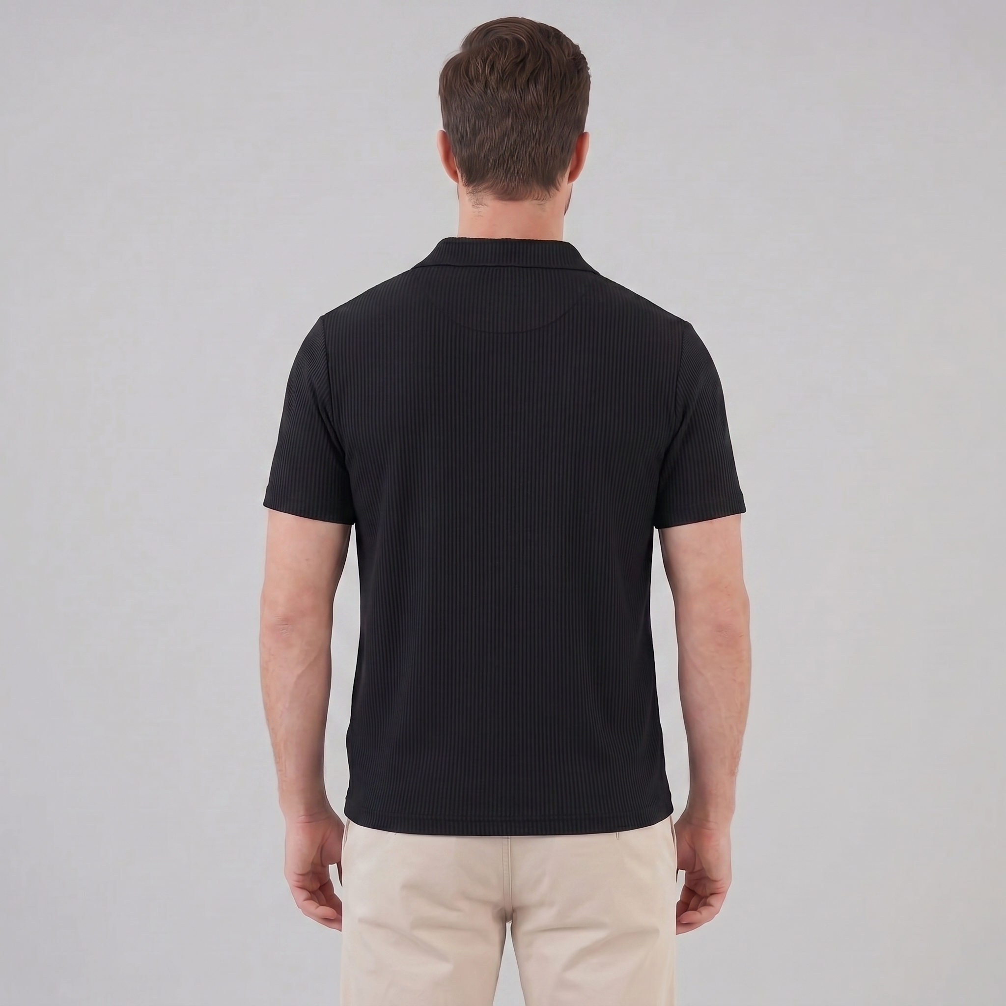 Herren Polohemd Mit Waffelstrick