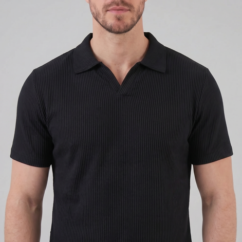 Herren Polohemd Mit Waffelstrick
