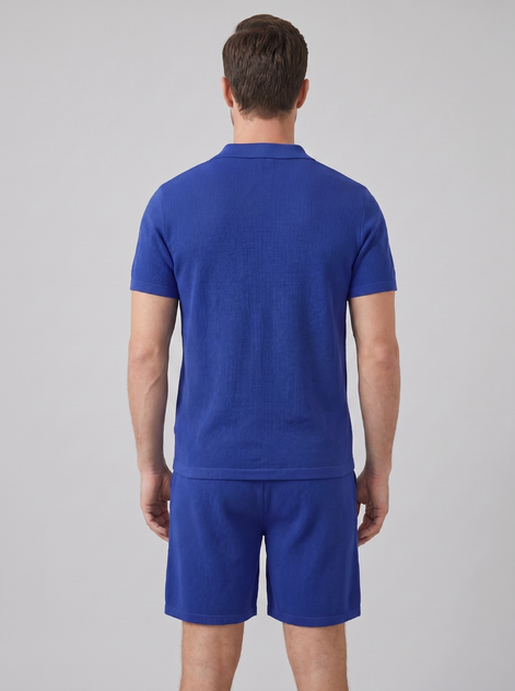 Herren Waffelstrick Polo und Shorts Set