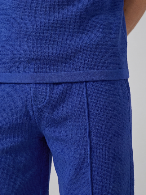 Herren Waffelstrick Polo und Shorts Set
