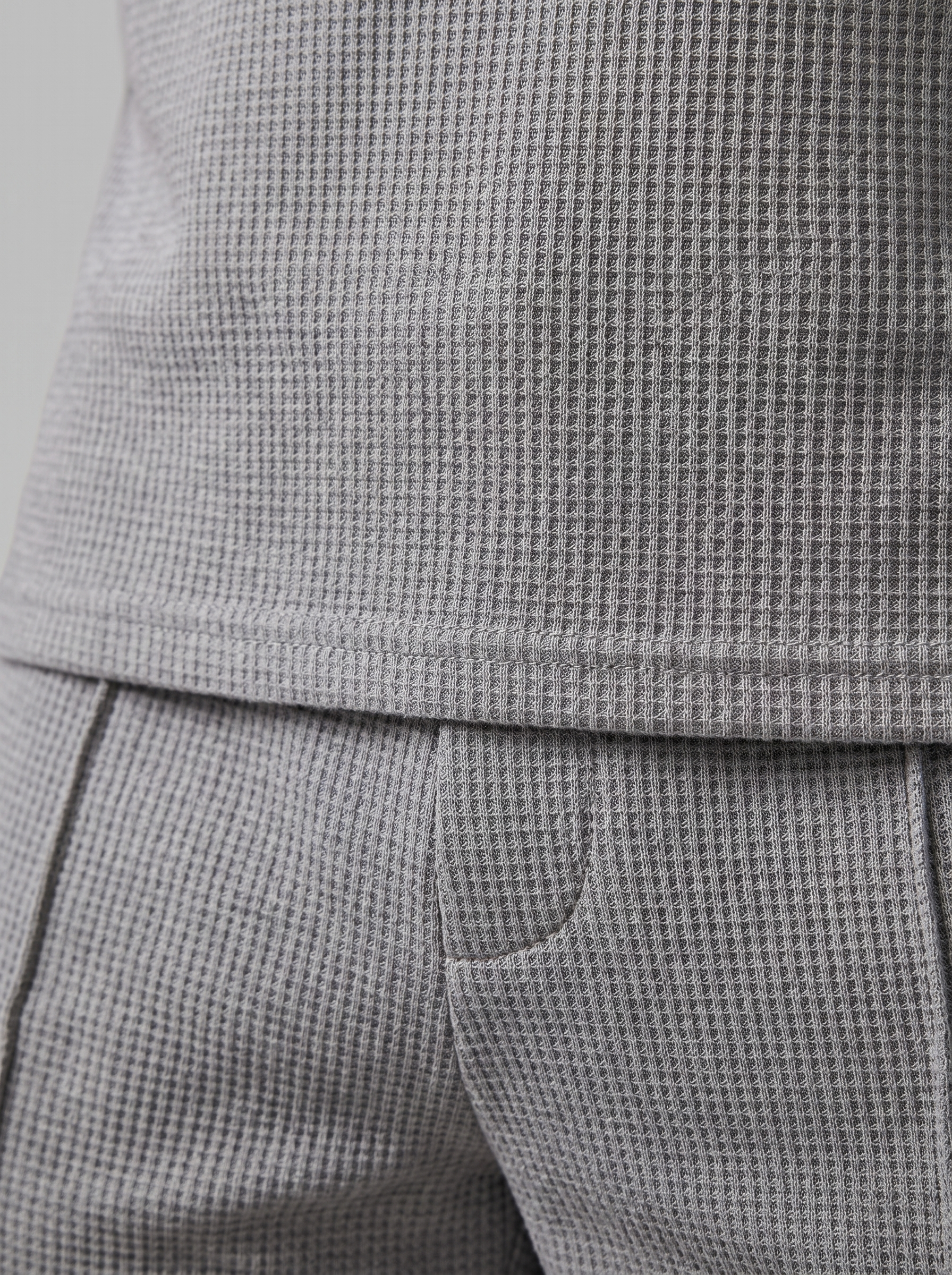 Herren Waffelstrick Polo und Shorts Set