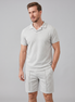 Herren Waffelstrick Polo und Shorts Set