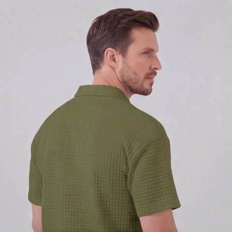 Herren Waffelstrick Kurzes Outfit Sommer Set