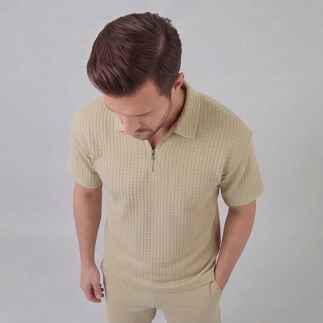 Herren Waffelstrick Kurzes Outfit Sommer Set