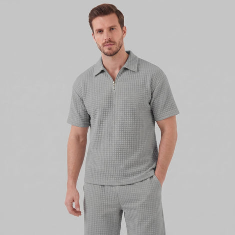 Herren Waffelstrick Kurzes Outfit Sommer Set