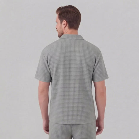 Herren Waffelstrick Kurzes Outfit Sommer Set