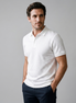 Herren Weißes Texturiertes Poloshirt