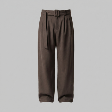 Herrenhose Mit Weitem Bein Und Gürtel Maßgeschneidert