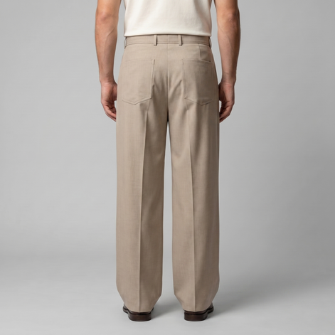 Herrenhose Mit Weitem Bein Und Gürtel Maßgeschneidert