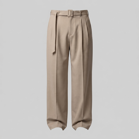 Herrenhose Mit Weitem Bein Und Gürtel Maßgeschneidert