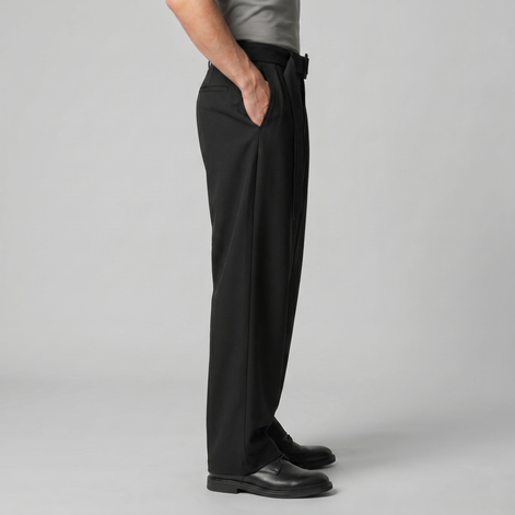 Herrenhose Mit Weitem Bein Und Gürtel Maßgeschneidert