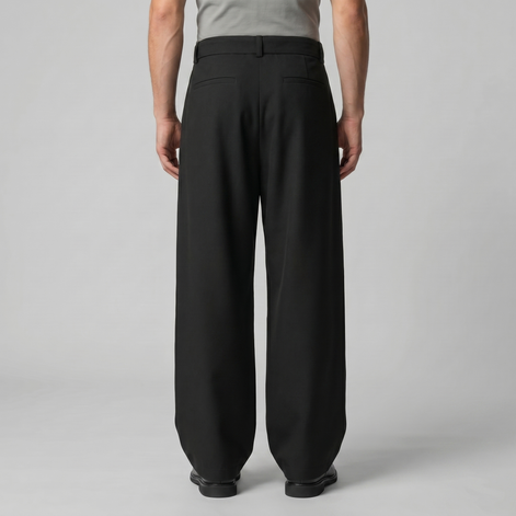 Herrenhose Mit Weitem Bein Und Gürtel Maßgeschneidert