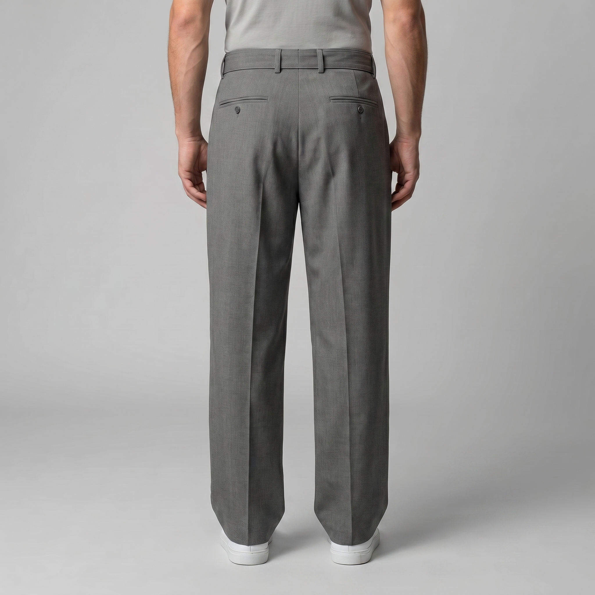 Herrenhose Mit Weitem Bein Und Gürtel Maßgeschneidert
