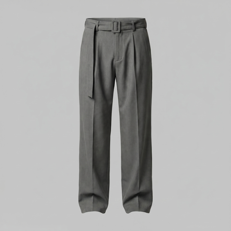 Herrenhose Mit Weitem Bein Und Gürtel Maßgeschneidert