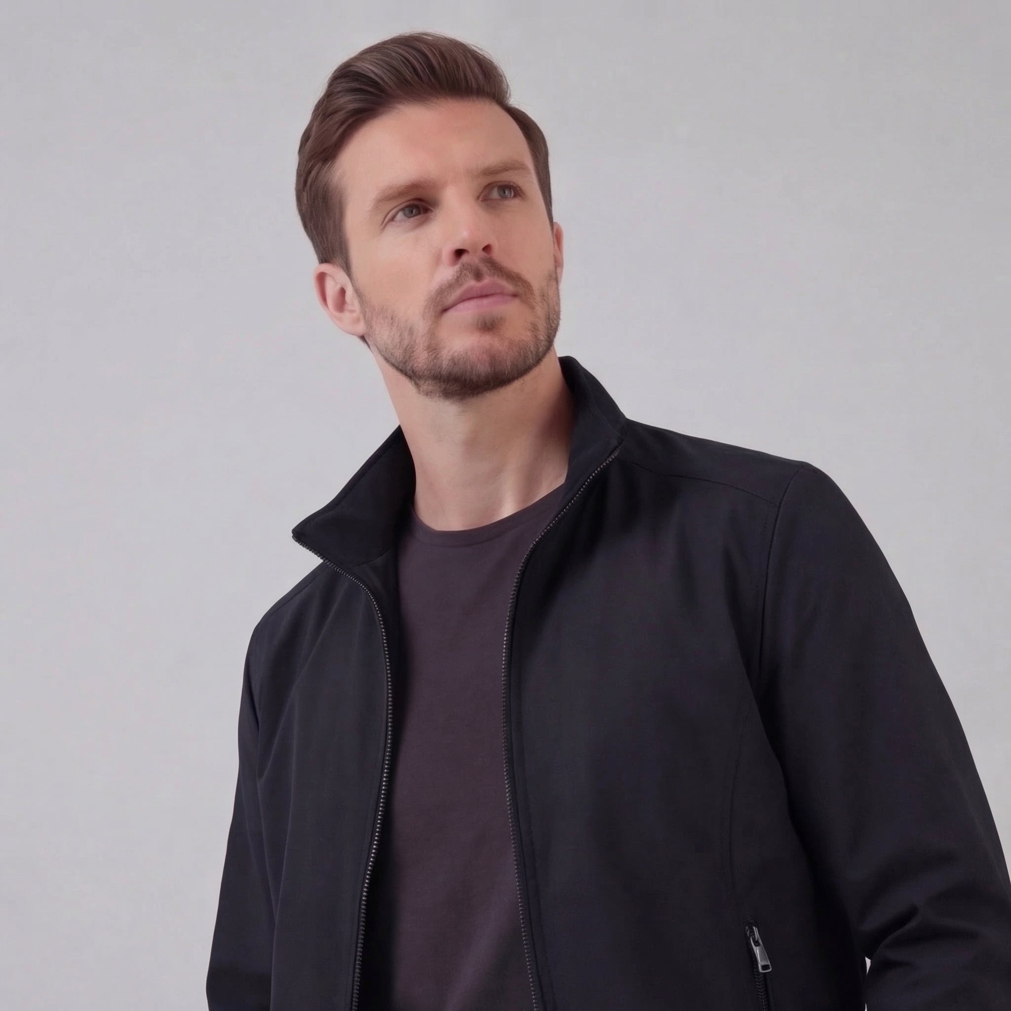 Herren Winddichte Hochkragenjacke Windschutz