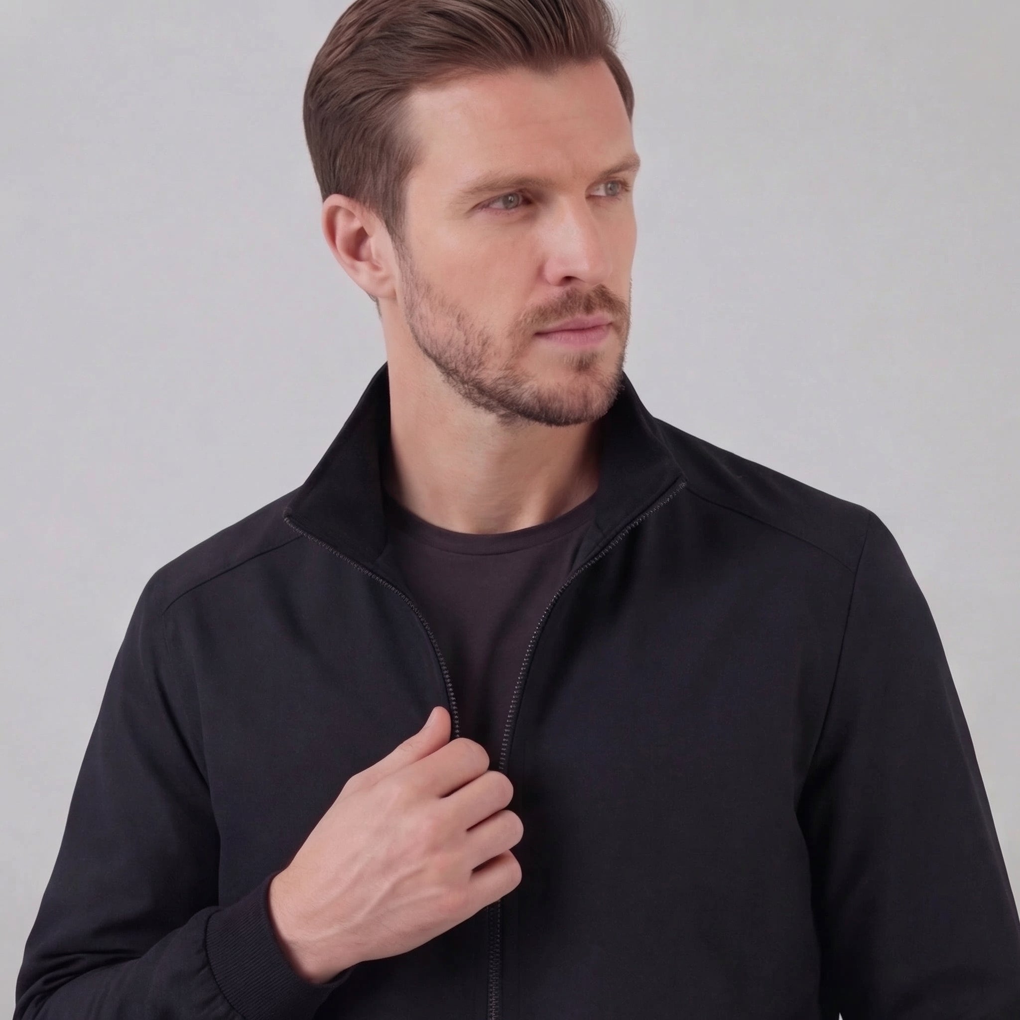Herren Winddichte Hochkragenjacke Windschutz