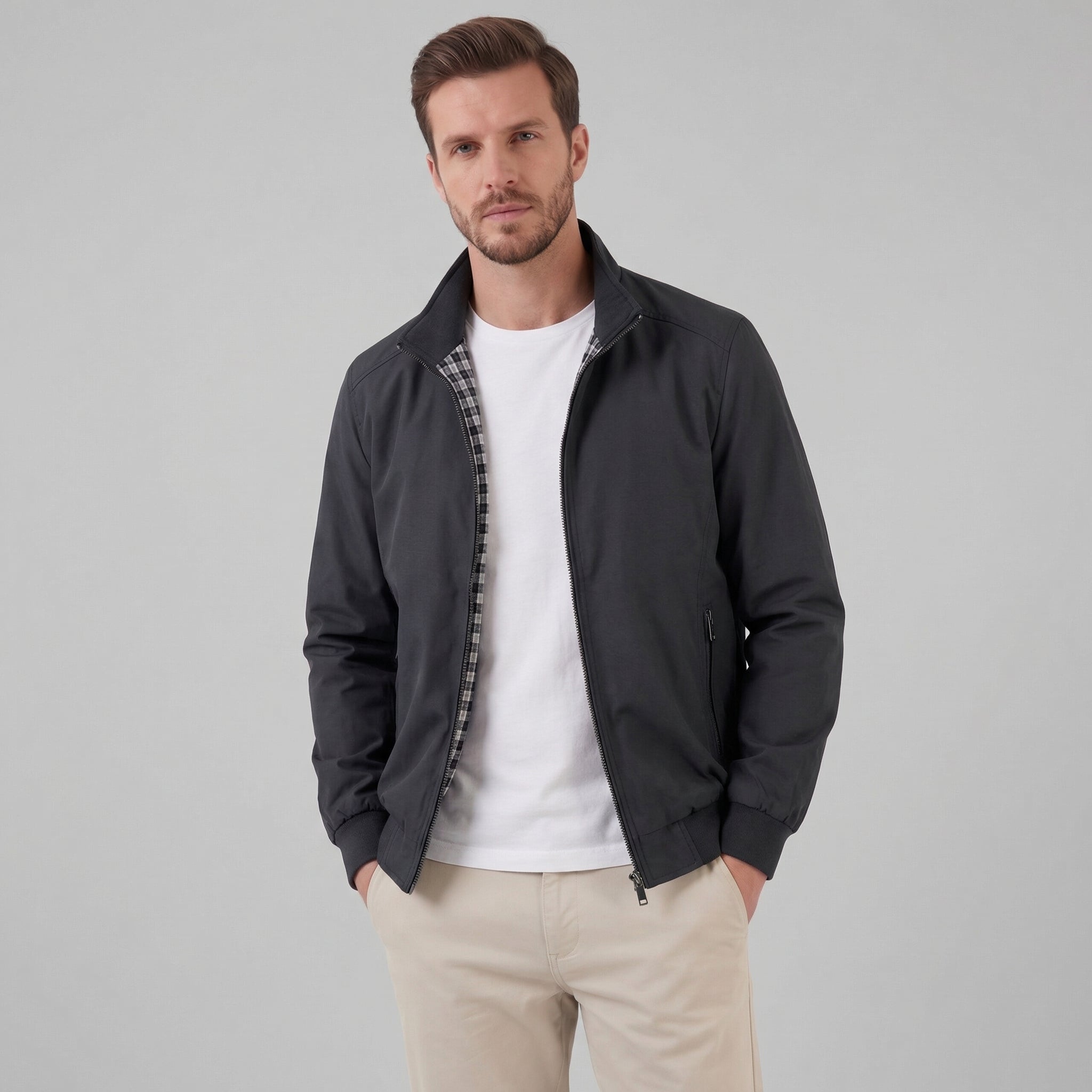 Herren Winddichte Hochkragenjacke Windschutz