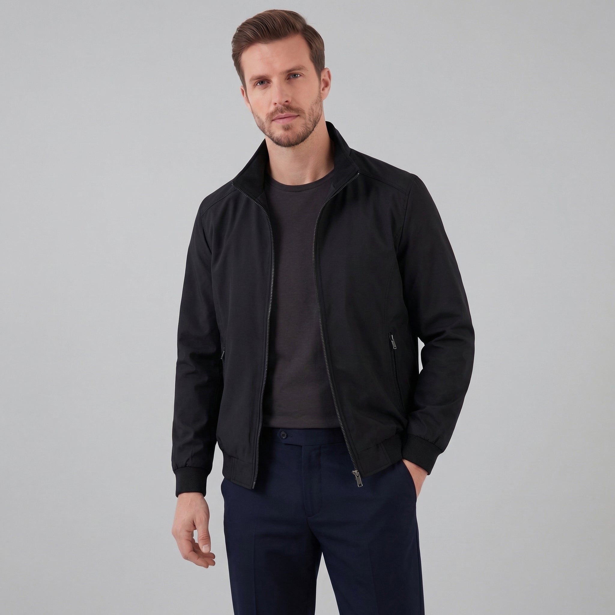 Herren Winddichte Hochkragenjacke Windschutz