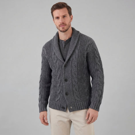 Herren Wollstrickcardigan
