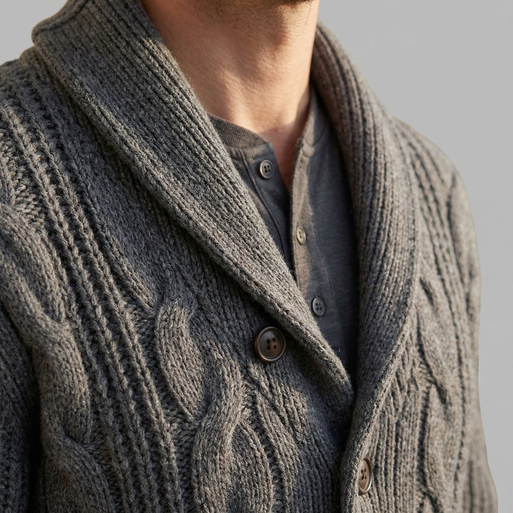 Herren Wollstrickcardigan