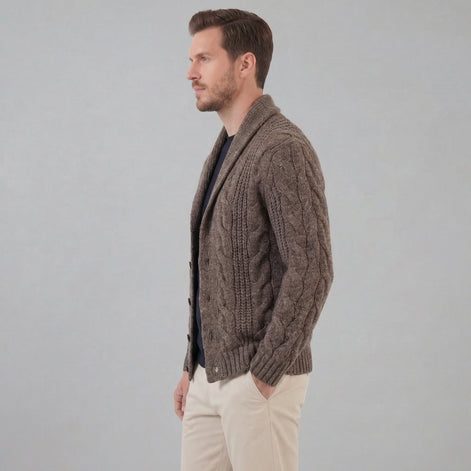 Herren Wollstrickcardigan