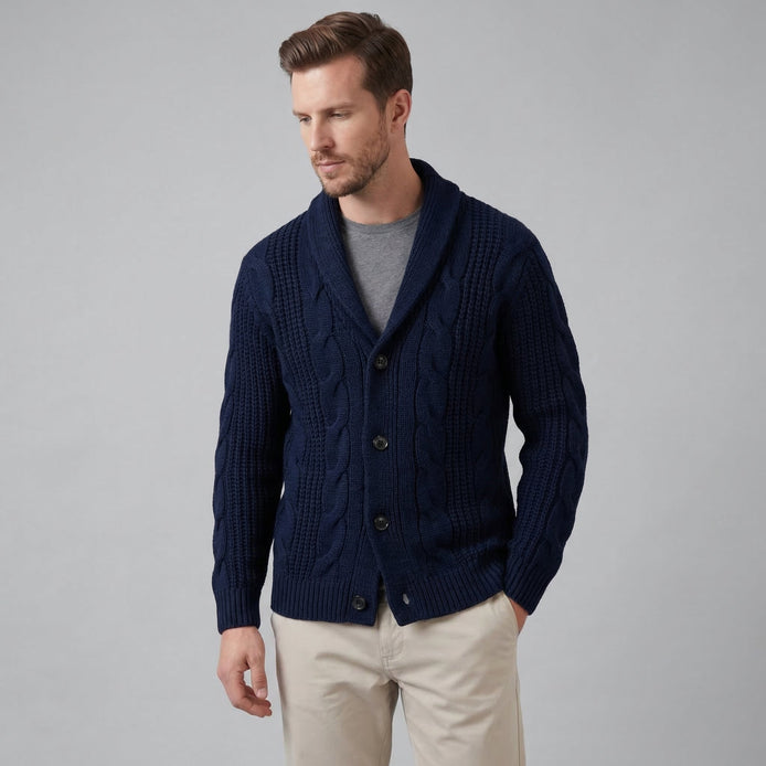 Herren Wollstrickcardigan
