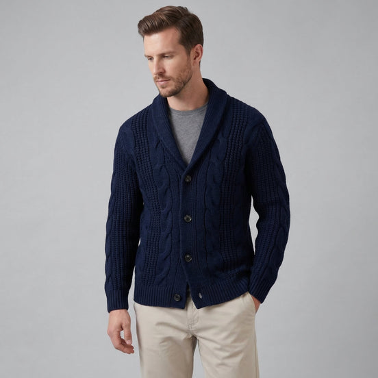Herren Wollstrickcardigan