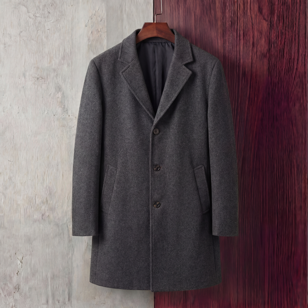 Herren Wollmantel Klassischer Langmantel