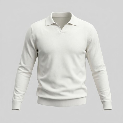 Herren Woll Polo Mit V Ausschnitt