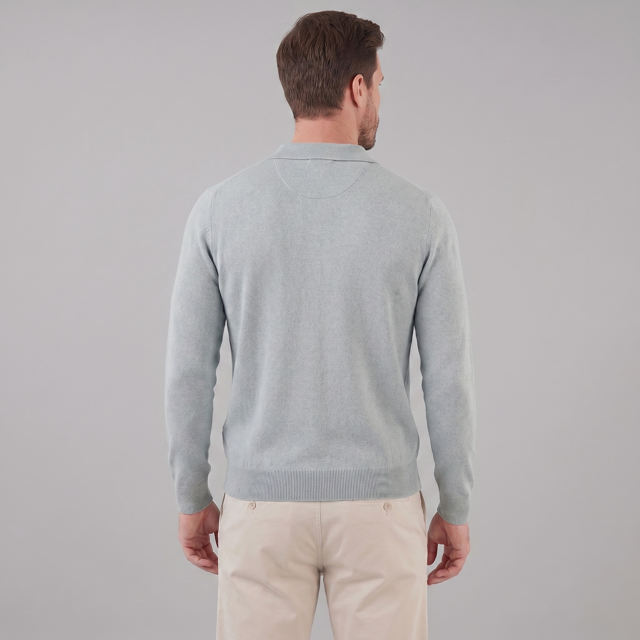 Herren Woll Polo Mit V Ausschnitt