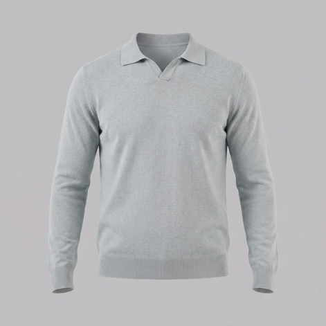 Herren Woll Polo Mit V Ausschnitt