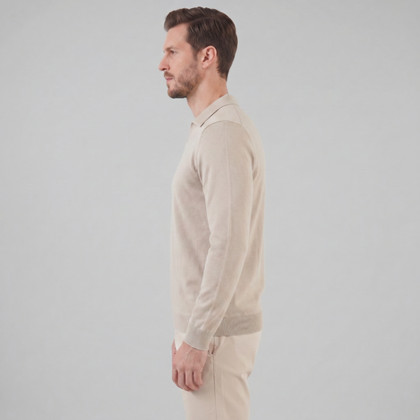 Herren Woll Polo Mit V Ausschnitt