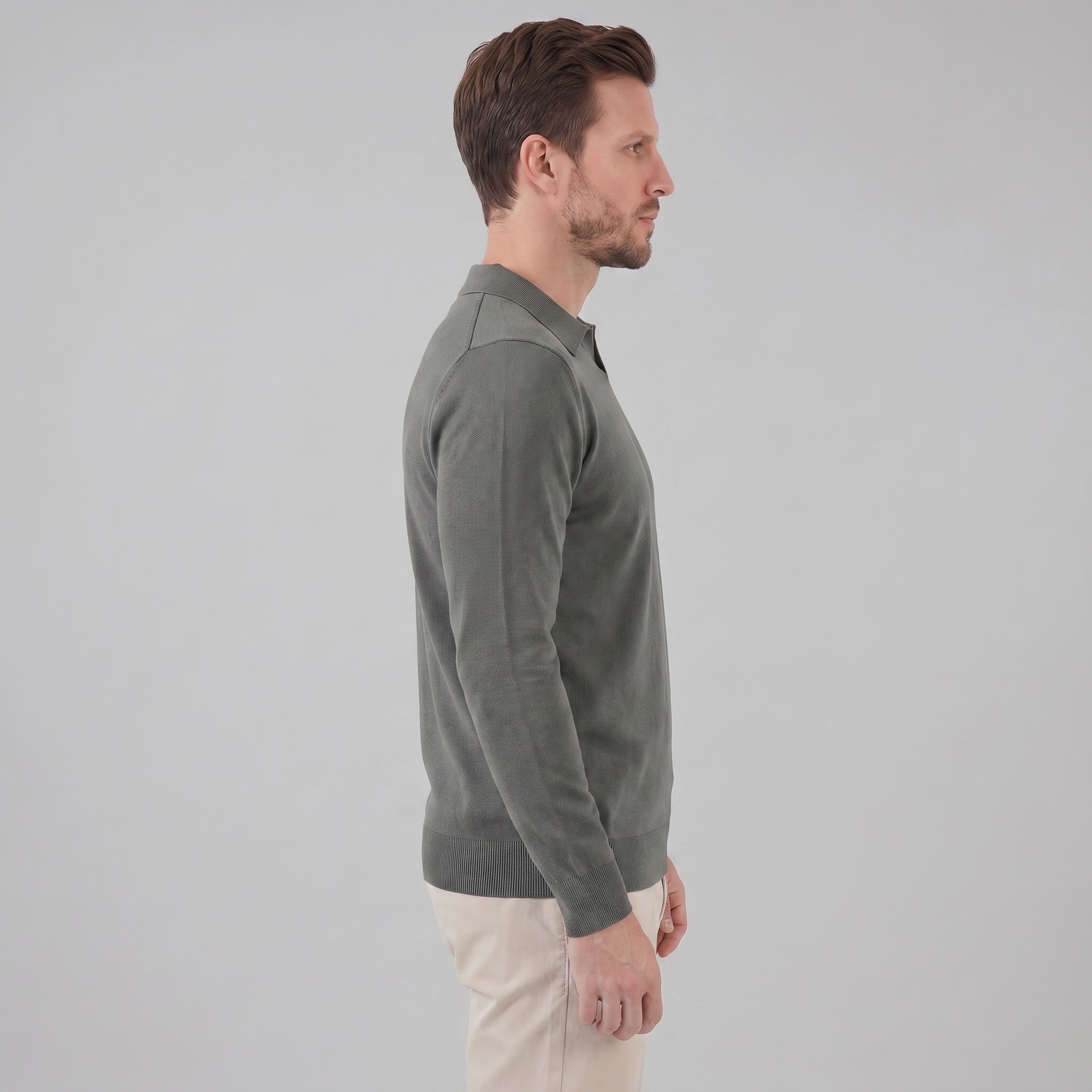 Herren Woll Polo Mit V Ausschnitt