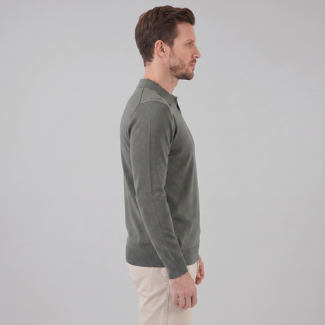 Herren Woll Polo Mit V Ausschnitt