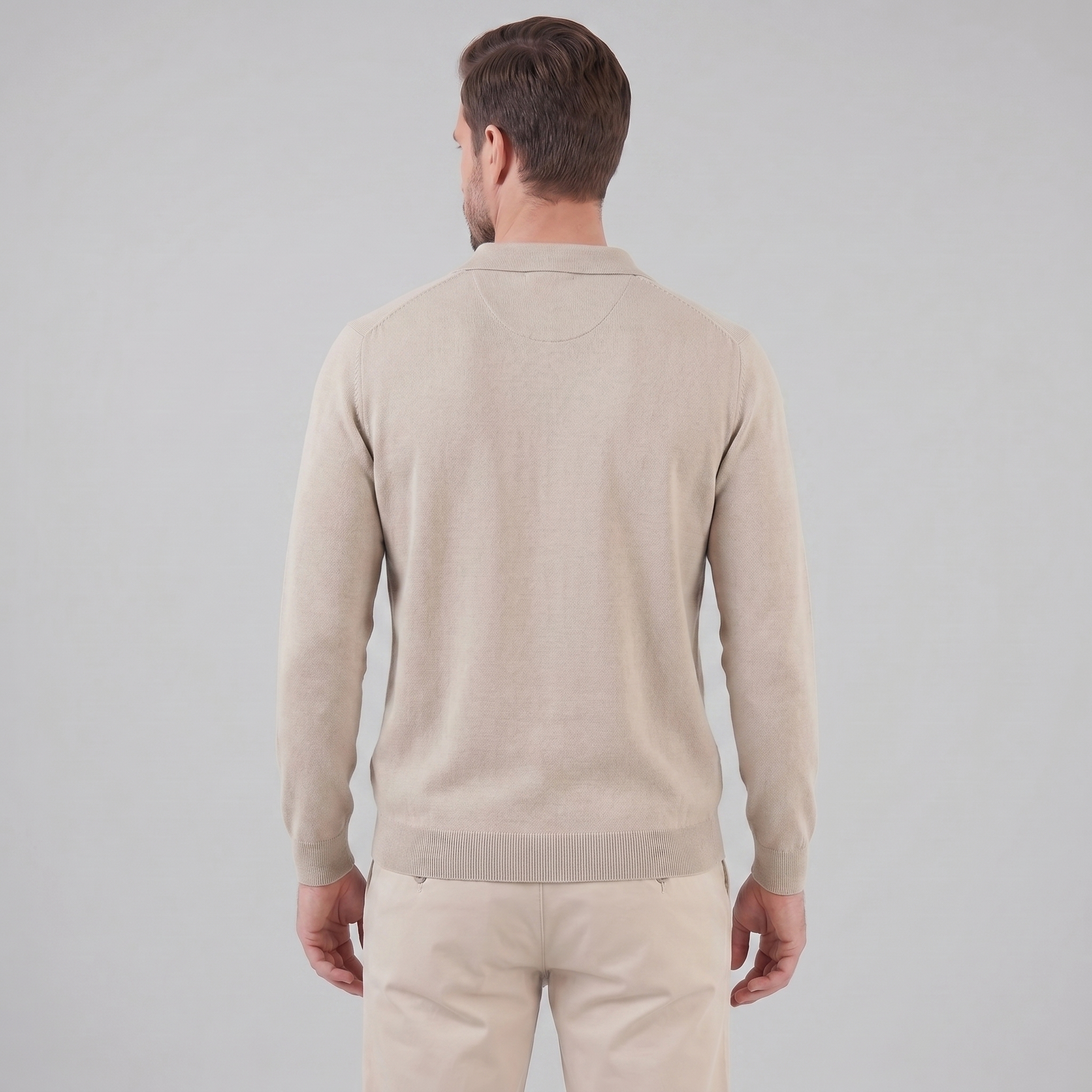 Herren Woll Polo Mit V Ausschnitt