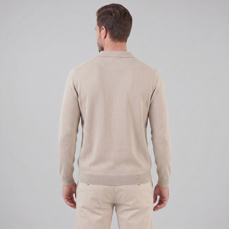 Herren Woll Polo Mit V Ausschnitt