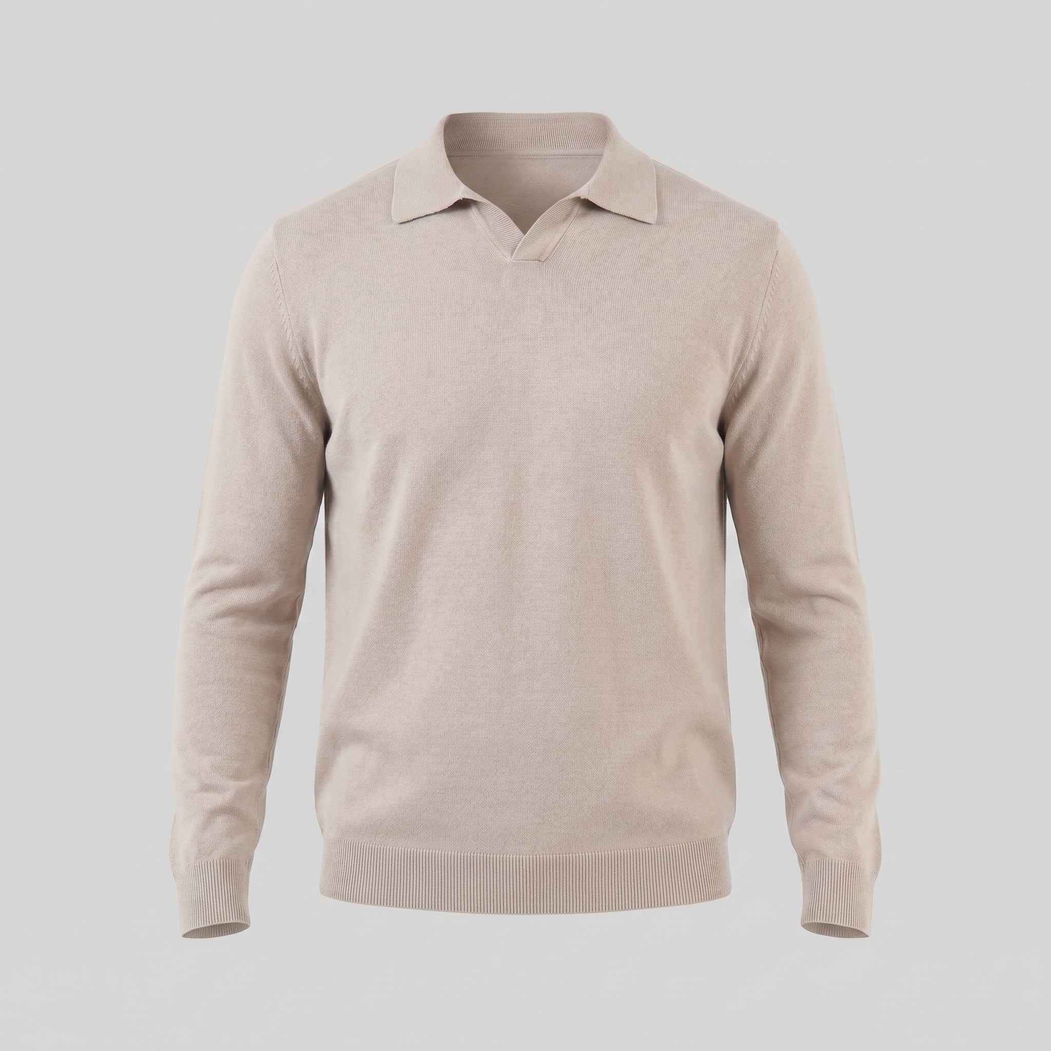 Herren Woll Polo Mit V Ausschnitt