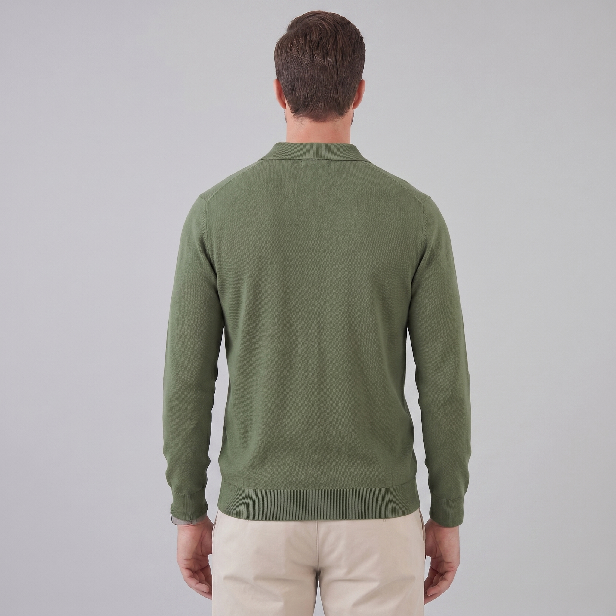 Herren Woll Polo Mit V Ausschnitt